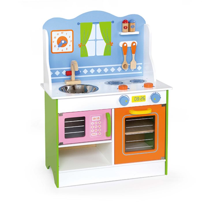 מטבח צבעוני לילדים דגם מלאך עם כיור, תנור וכריים ויגה VIGA