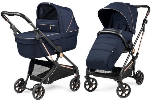 עגלת תינוק ויואצ'ה Vivace עם קיפול סופר קומפקטי ואמבטיה מרווחת ומשודרגת - צבע Blue Shine פג פרגו