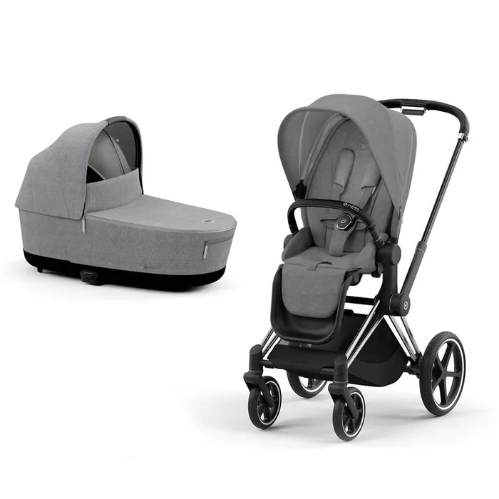 עגלה משולבת סייבקס פריאם 4 | שלדה כרום עם ידית שחורה – 4 Cybex Priam