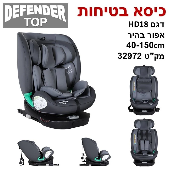 כיסא בטיחות מסתובב 360 עם חיבור איזופיקס בייבי מישל