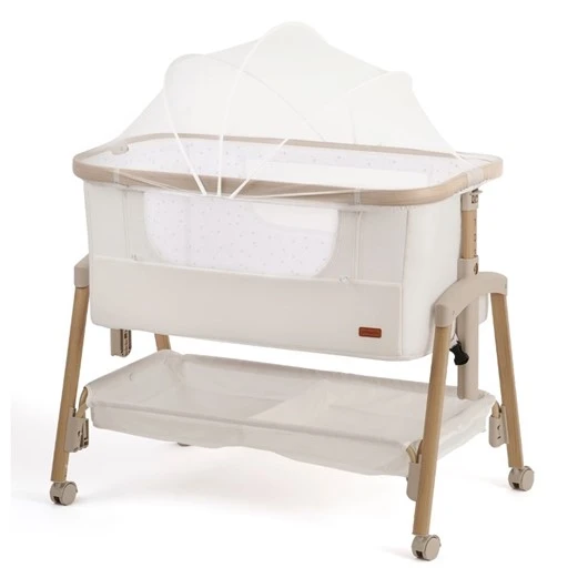 עריסה נצמדת היילי לבן / שלד דמוי עץ – Hailey