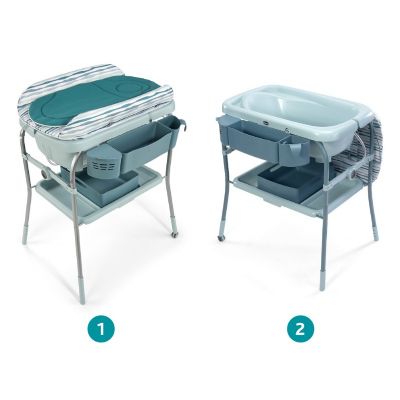 אמבטיה עם משטח החתלה מתקפל Chicco Cuddle Bubble Comfort