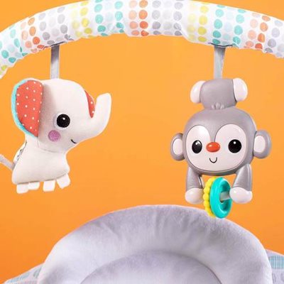 מיני נדנדה חיות שובבות תגיס ברייט סטארטס bright starts מגיל לידה ועד משקל 9 ק"ג