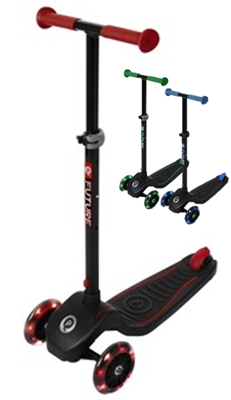 קורקינט לילדים ידית מתקפלת, אורות בגלגלים ועל גבי המשטח Future - Q Play