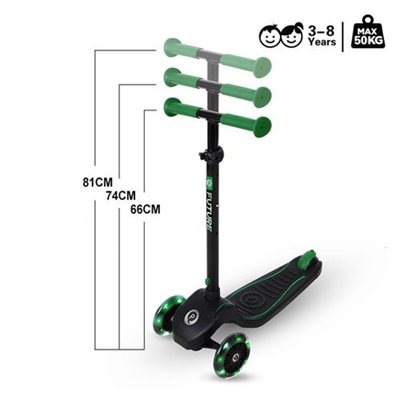 קורקינט לילדים ידית מתקפלת, אורות בגלגלים ועל גבי המשטח Future - Q Play