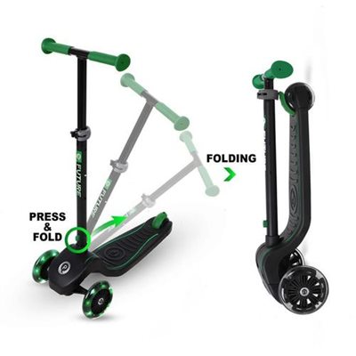 קורקינט לילדים ידית מתקפלת, אורות בגלגלים ועל גבי המשטח Future - Q Play