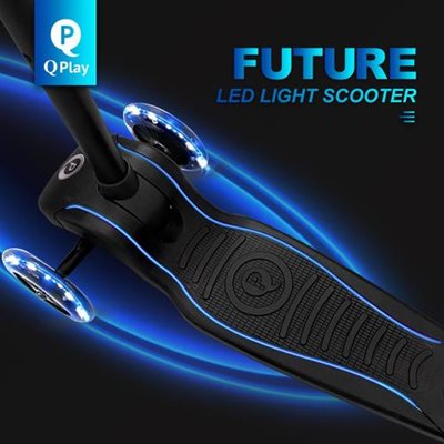 קורקינט לילדים ידית מתקפלת, אורות בגלגלים ועל גבי המשטח Future - Q Play