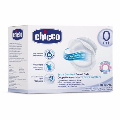 רפידות הנקה אנטי בקטריאליות צ’יקו 30 יח’ -Breast Pads Antibacterial Chicco
