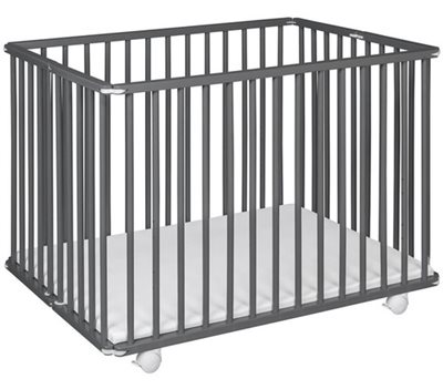 לול/עריסה מתקפל בעל 3 גבהים עץ מלא דגם הוגו HUGO