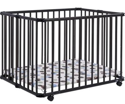 לול/עריסה מתקפל בעל 3 גבהים עץ מלא דגם הוגו HUGO