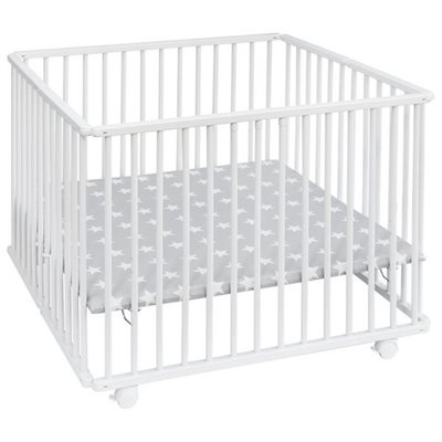 לול/עריסה מתקפל בעל 3 גבהים עץ מלא דגם הוגו HUGO