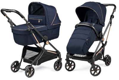 עגלת תינוק ויואצ'ה Vivace עם קיפול סופר קומפקטי ואמבטיה מרווחת ומשודרגת - צבע Blue Shine פג פרגו