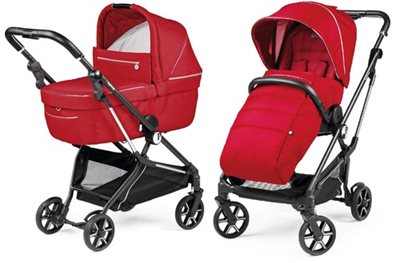 עגלת תינוק ויואצ'ה Vivace עם קיפול סופר קומפקטי ואמבטיה מרווחת - צבע Red Shine פג פרגו