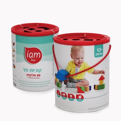 קוביות עץ 80 חלקים iam toys