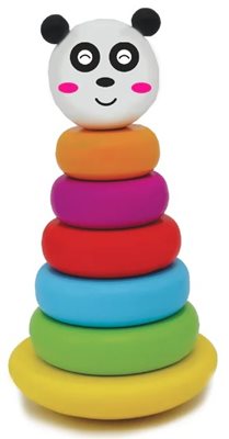 מגדל טבעות מעץ - פנדה iam toys