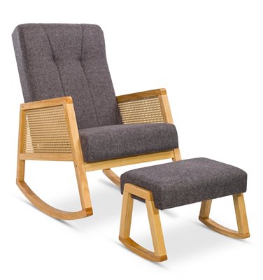 כורסת הנקה נדנדה ראטן אפור