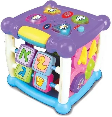 קוביית לימוד ופעילות מנגנת ומדברת בעברית - סגול ויטק.