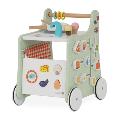 הליכון עגלת מטבח מעץ דייניז – ‏‏‏‏Dainy’s Wooden Kitchen Activity Walker