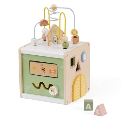 קוביית פעילות מעץ דייניז – ‏‏‏‏Dainy’s Baby Activity Cube