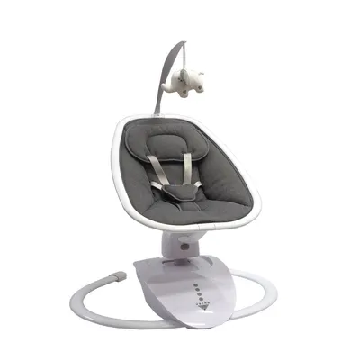 נדנדה חשמלית רב כיוונית 3D לתינוק עם מצבי שכיבה ושלט רחוק - לבן/ אפור בייבי סייף BabySafe