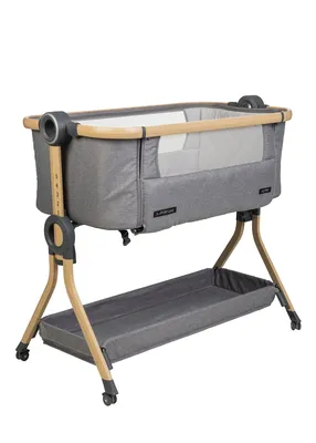 עריסה נצמדת למיטה ספורט ליין עלמה – אפור מלאנג’/עץ – Sport Line