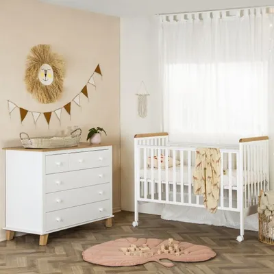 מיטת ג'וי לבנה + אלון אדום SEGAL