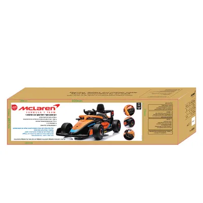מכונית ממונעת לילדים בדמות מקלארן פורמולה 12 וולט נטען כולל שלט הורים