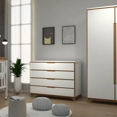 חדר לתינוק אתונה לבן טבעי שניר