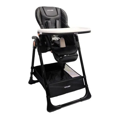 כסא אוכל PRIMO עם מצבי גובה ושכיבה וריפוד דמוי עור BABYSAFE (שחור)