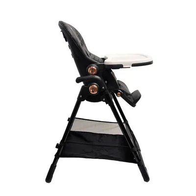 כסא אוכל PRIMO עם מצבי גובה ושכיבה וריפוד דמוי עור BABYSAFE (שחור)