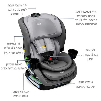כסא בטיחות POPLAR מבית BRITAX צבע אפור