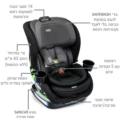 כסא בטיחות POPLAR מבית BRITAX צבע אפור כהה