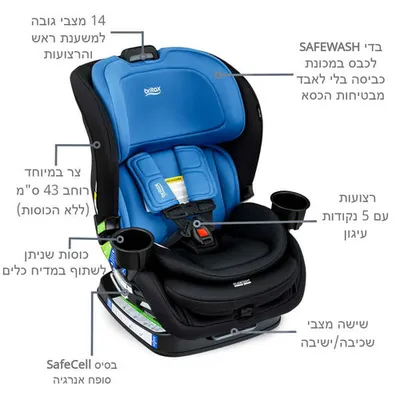 כסא בטיחות POPLAR מבית BRITAX צבע כחול