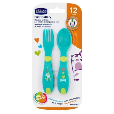 סט מזלג וכפית צ’יקו – Chicco First Cutlery Neutral