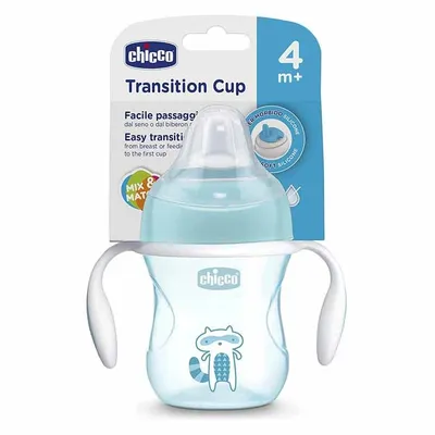 כוס אימון צ’יקו עם פיית סיליקון – Chicco Transition cup +4M