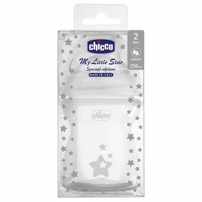 בקבוק צ’יקו נטורל פילינג עם כוכבים – Chicco Natural Feeling Bottle My Little Star