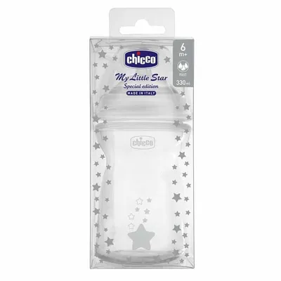 בקבוק צ’יקו נטורל פילינג עם כוכבים – Chicco Natural Feeling Bottle My Little Star
