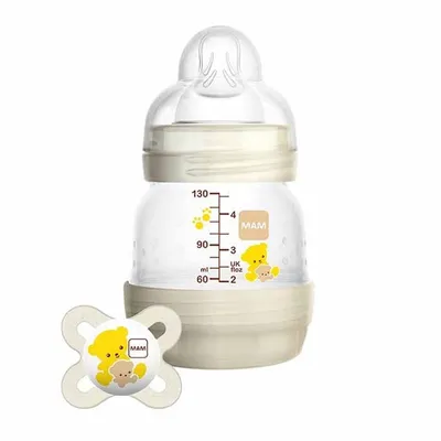 ערכת התנסות מאמ: בקבוק 130 מ”ל + מוצץ 0-2 – MAM