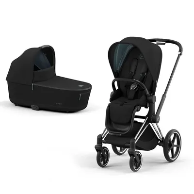 עגלה משולבת סייבקס פריאם 4 | שלדה כרום עם ידית שחורה – 4 Cybex Priam