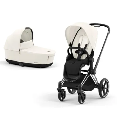 עגלה משולבת סייבקס פריאם 4 | שלדה כרום עם ידית שחורה – 4 Cybex Priam