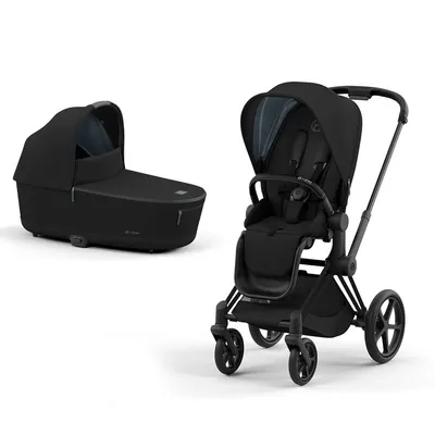 עגלה משולבת סייבקס פריאם 4 | שלדה שחורה עם ידית שחורה – 4 Cybex Priam