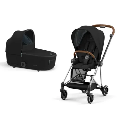 עגלה משולבת סייבקס מיוס 3 | שלדה כרום עם ידית חומה – Cybex Mios 3