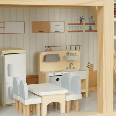 בית בובות מאובזר וילה אורבנית מעץ דייניז – Dainy’s Wooden Urban Villa Doll House