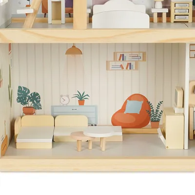 בית בובות מאובזר וילה אורבנית מעץ דייניז – Dainy’s Wooden Urban Villa Doll House