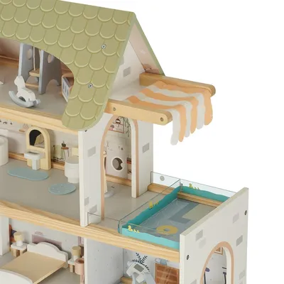 בית בובות מאובזר וילה אורבנית מעץ דייניז – Dainy’s Wooden Urban Villa Doll House