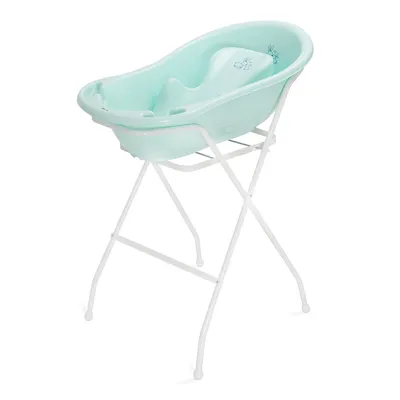 ערכת אמבטיה טגה בייבי 86 ס”מ ליין ארנבים | אמבטיה + מושב אמבטיה + מעמד אמבטיה לבן – Tega Baby