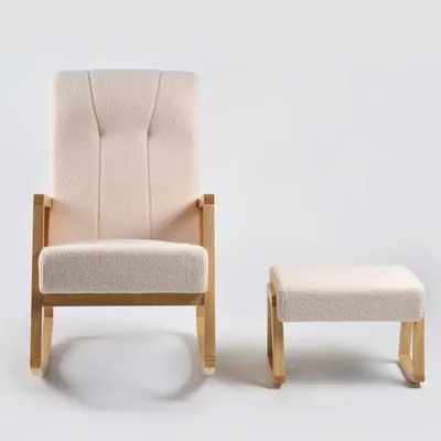 כורסת הנקה נדנדה ראטן בוקלה צבע בז'