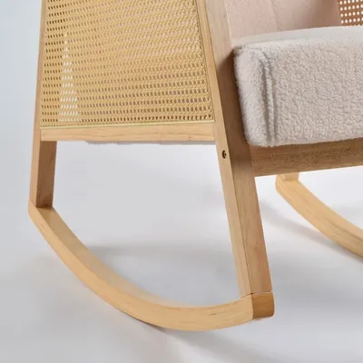 כורסת הנקה נדנדה ראטן בוקלה צבע בז'