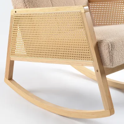 כורסת הנקה נדנדה ראטן בוקלה צבע חול