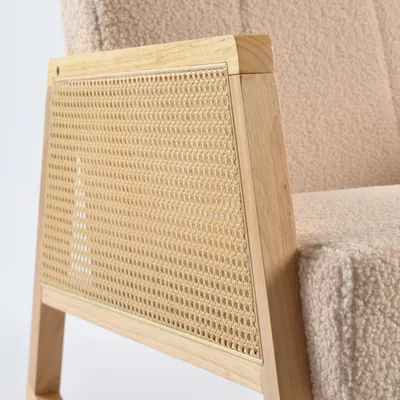 כורסת הנקה נדנדה ראטן בוקלה צבע חול